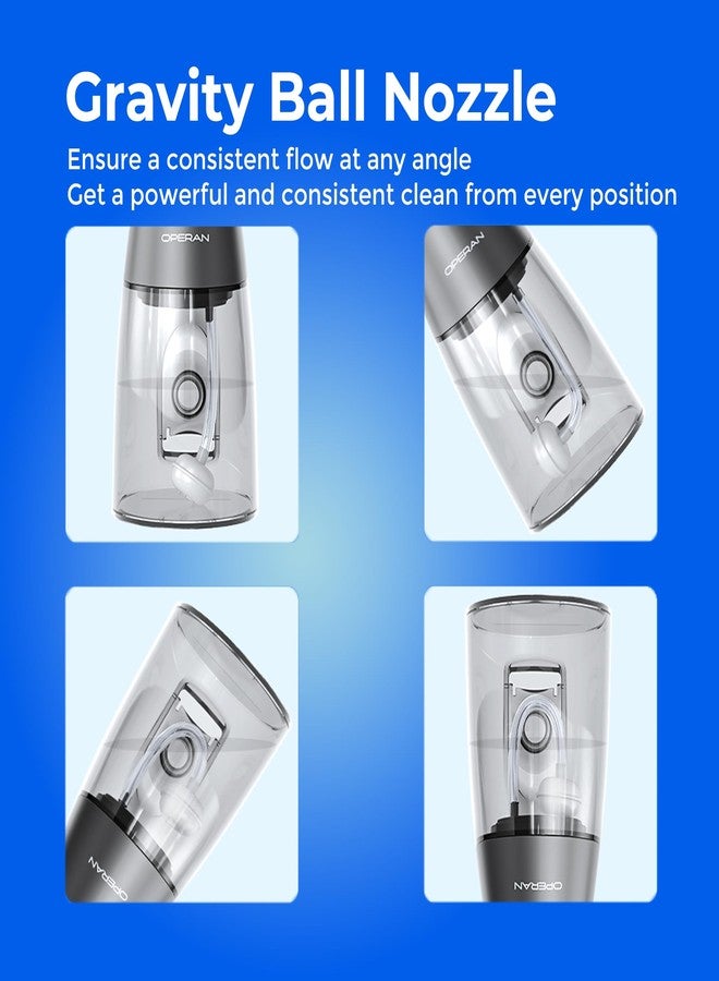 Operan 300ml Cordless Water Dental Flosser, Portable Water Flossers for Teeth, 4 Pulse Modes IPX7 Waterproof Oral Irrigator with 4 Tips, 21 Days Runtime for Travel, Home, Braces, Gum Care, Black+1Pack - Image 5